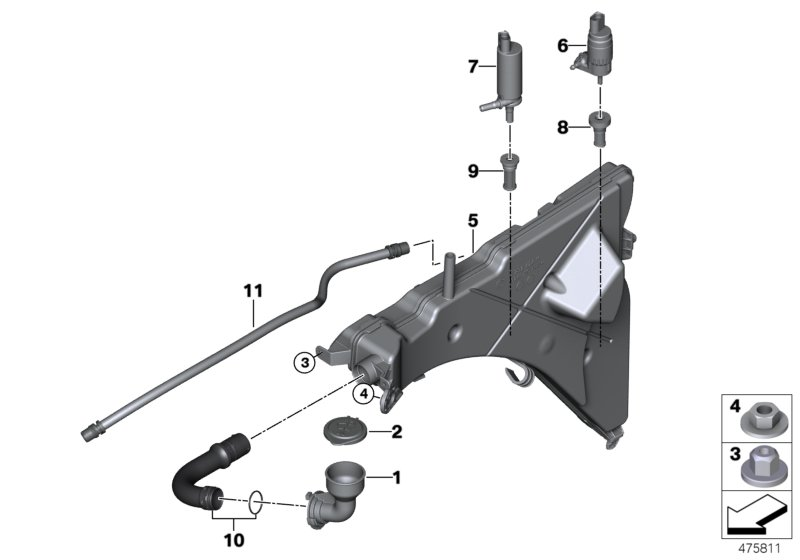 BMW 6712 7 311 440 - Water Pump, window cleaning www.parts5.com