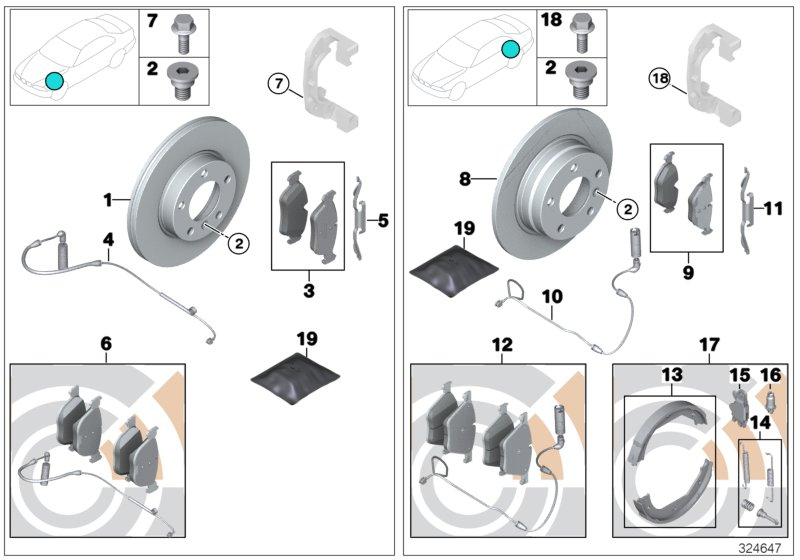 BMW 34112339270 - Тормозные колодки, дисковые, комплект www.parts5.com