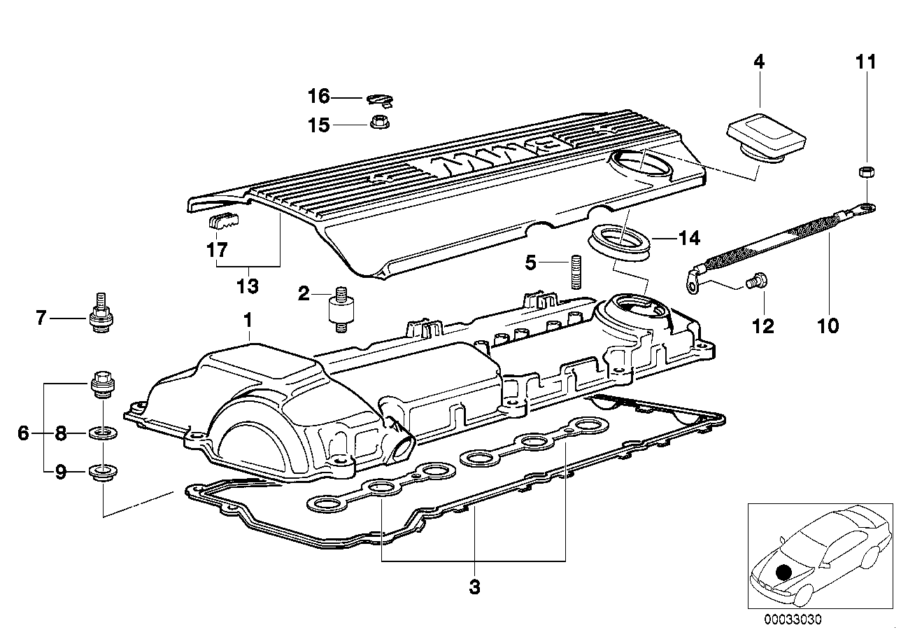 BMW 11121703410 - Dichtung, Öleinfüllstutzenverschluss www.parts5.com