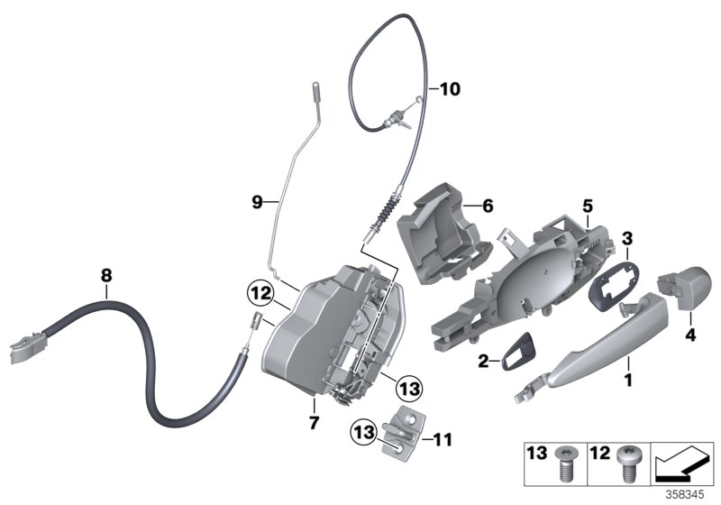 BMW 51227318413 - Door Lock www.parts5.com