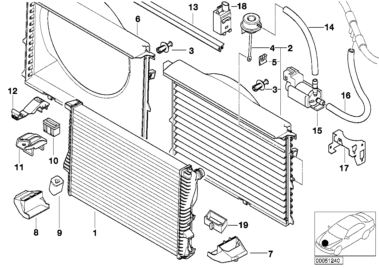 BMW 17112246750 - Radiator Mounting www.parts5.com