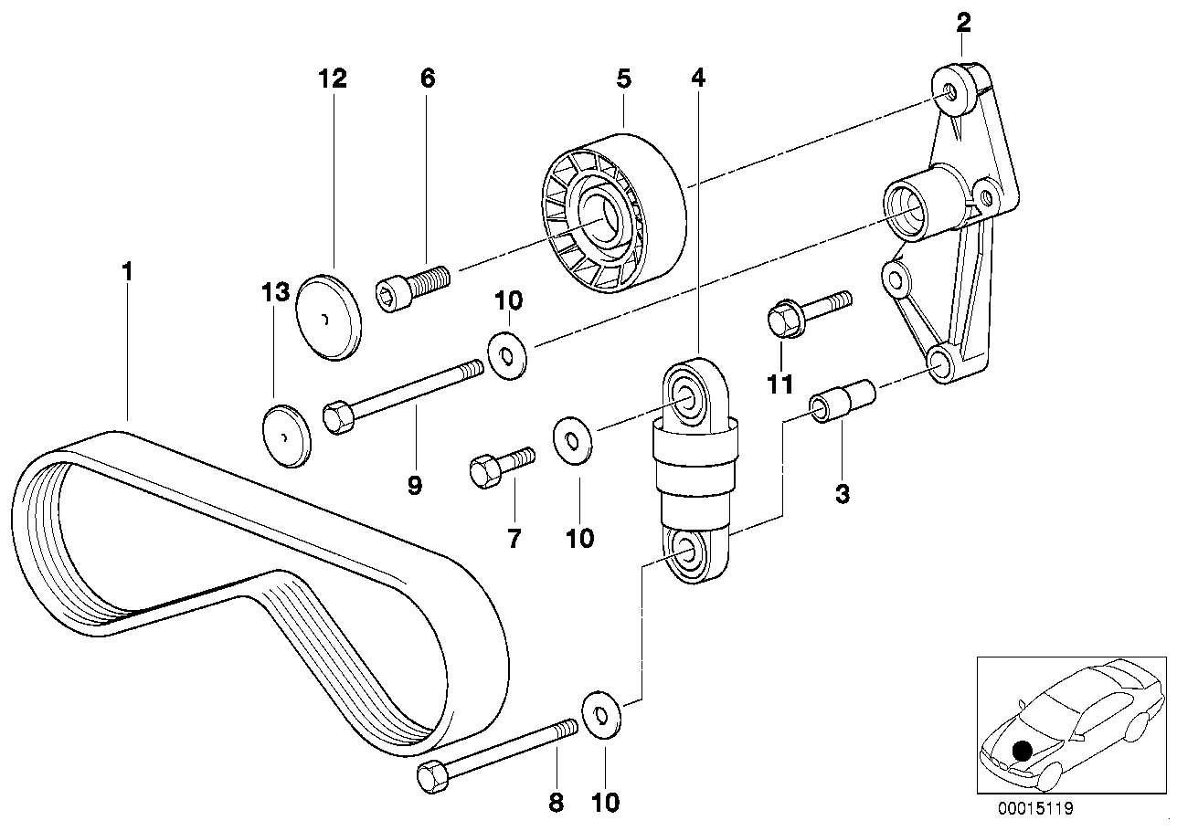 BMW 11 28 1 703 943 - V-Ribbed Belt www.parts5.com