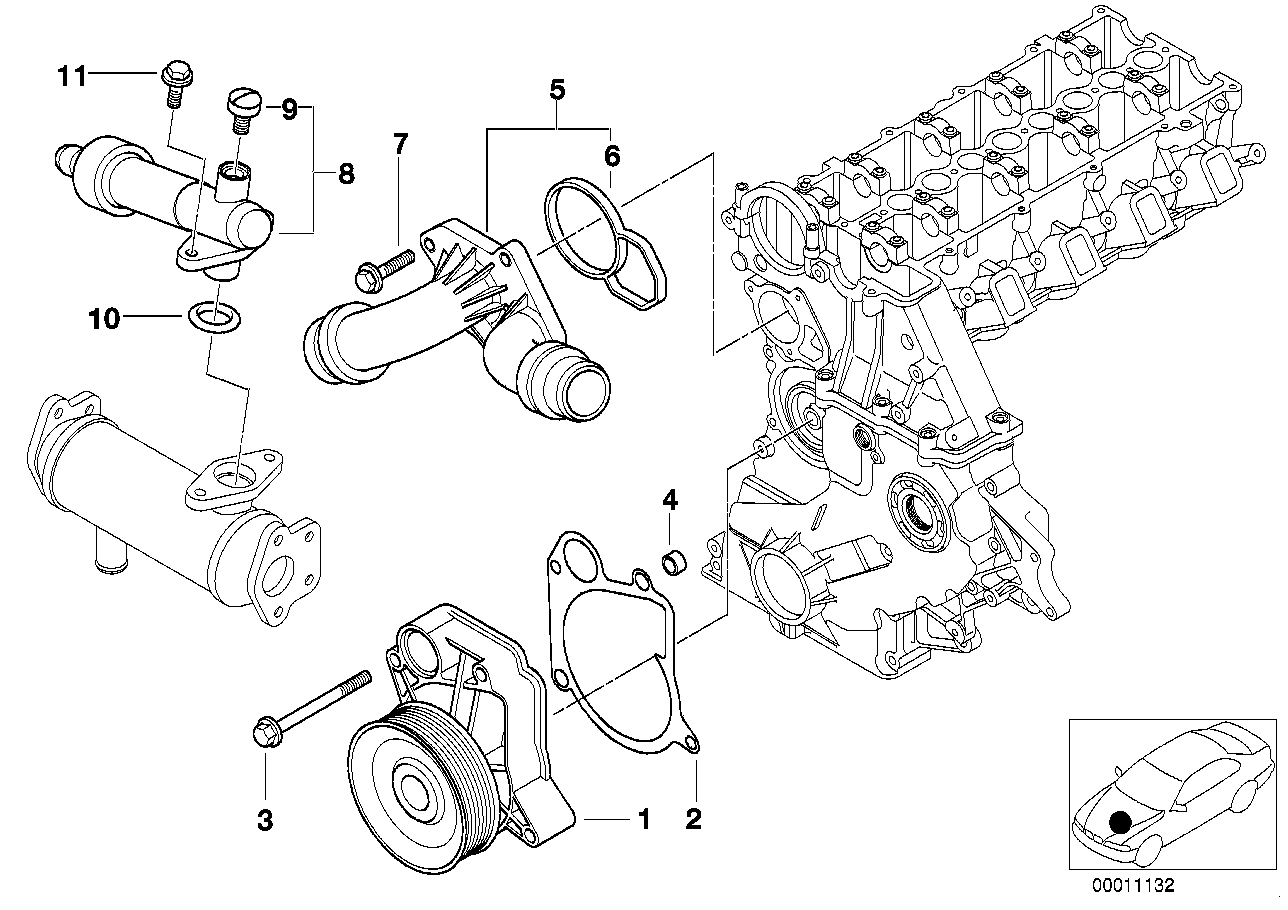 BMW 11 51 0 393 731 - Αντλία νερού www.parts5.com