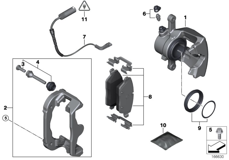 BMW 34216776379 - Комплект водещи втулки, спирачен апарат www.parts5.com