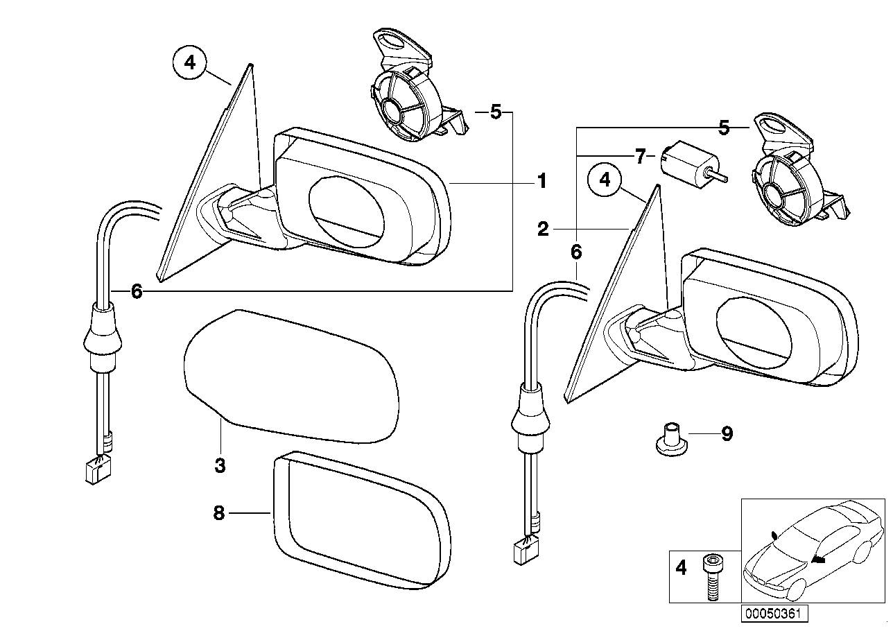 BMW 51168245125 - Outside Mirror parts5.com