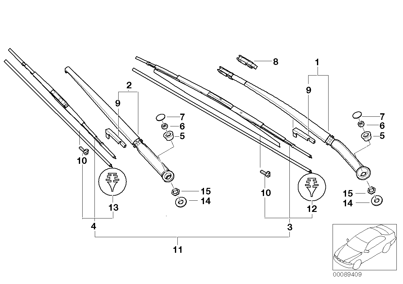 BMW 61 61 7 004 901 - Pyyhkijänsulka www.parts5.com