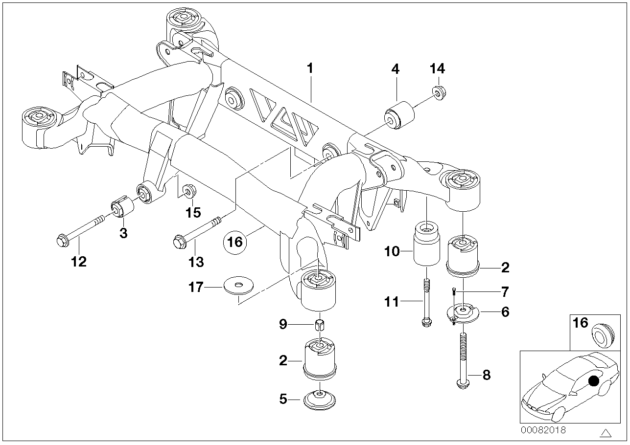 BMW 33 17 6 760 342 - Fastening Bolts, control arm www.parts5.com