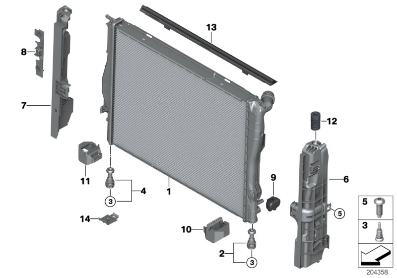 BMW (BRILLIANCE) 17 11 7 562 079 - Radiator, racire motor parts5.com