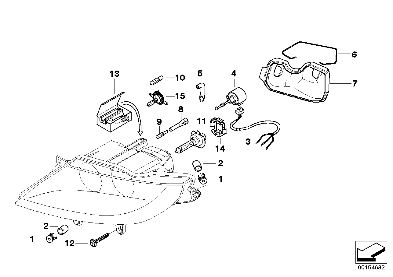 Mini 63 21 7 160 781 - Sijalica, far za osvetljenje pri skretanju www.parts5.com