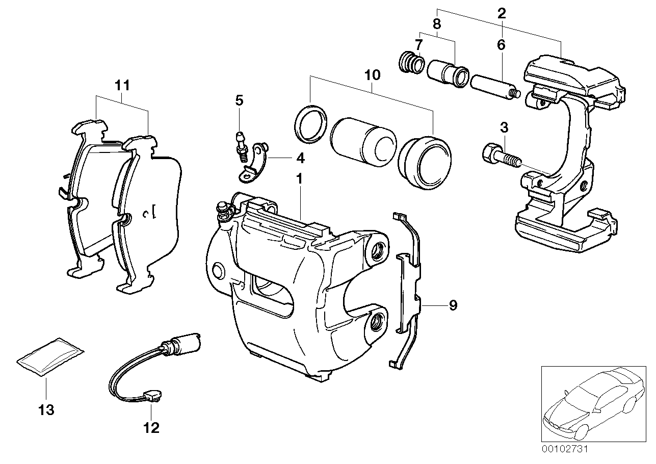 BMW 34116758113 - Тормозной суппорт www.parts5.com