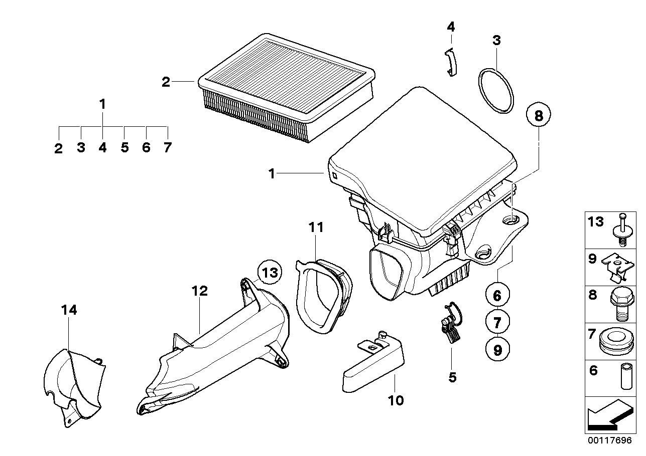 BMW (BRILLIANCE) 13 72 1 744 869 - Air Filter parts5.com