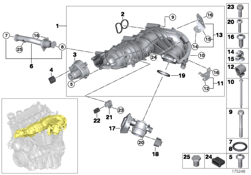 Mini 11618507239 - Intake manifold with flap control parts5.com