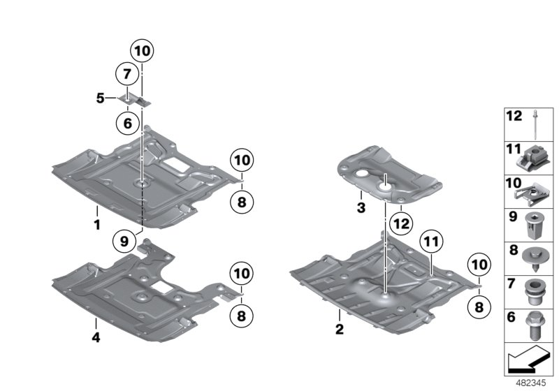 BMW 07147283812 - Underbonnet screen: 2  pcs. parts5.com