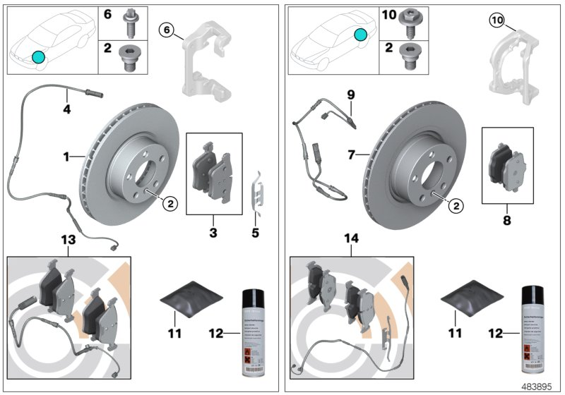 BMW 34212449288 - Тормозные колодки, дисковые, комплект www.parts5.com