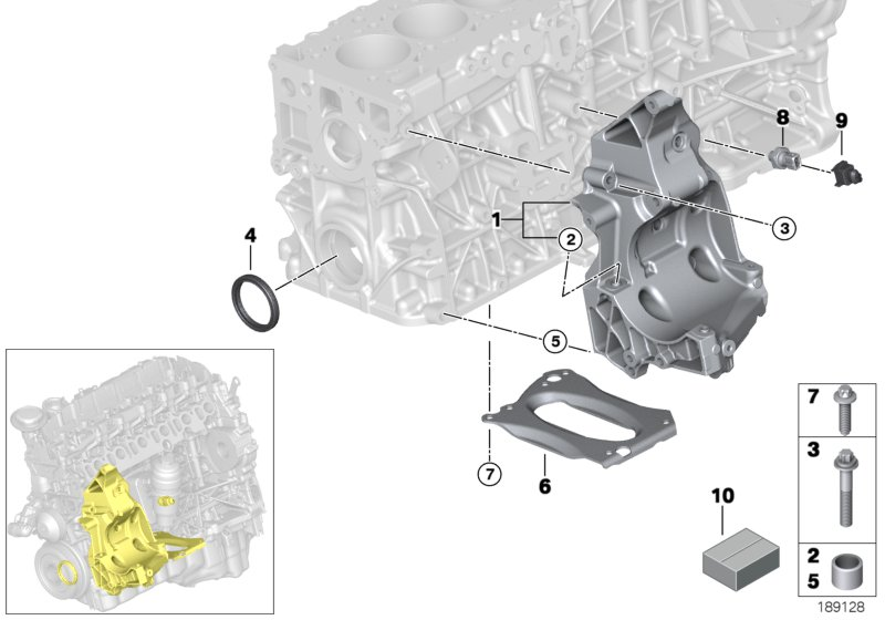 BMW 11 11 8 508 077 - Engine block mounting parts: 1 Kit pcs. www.parts5.com