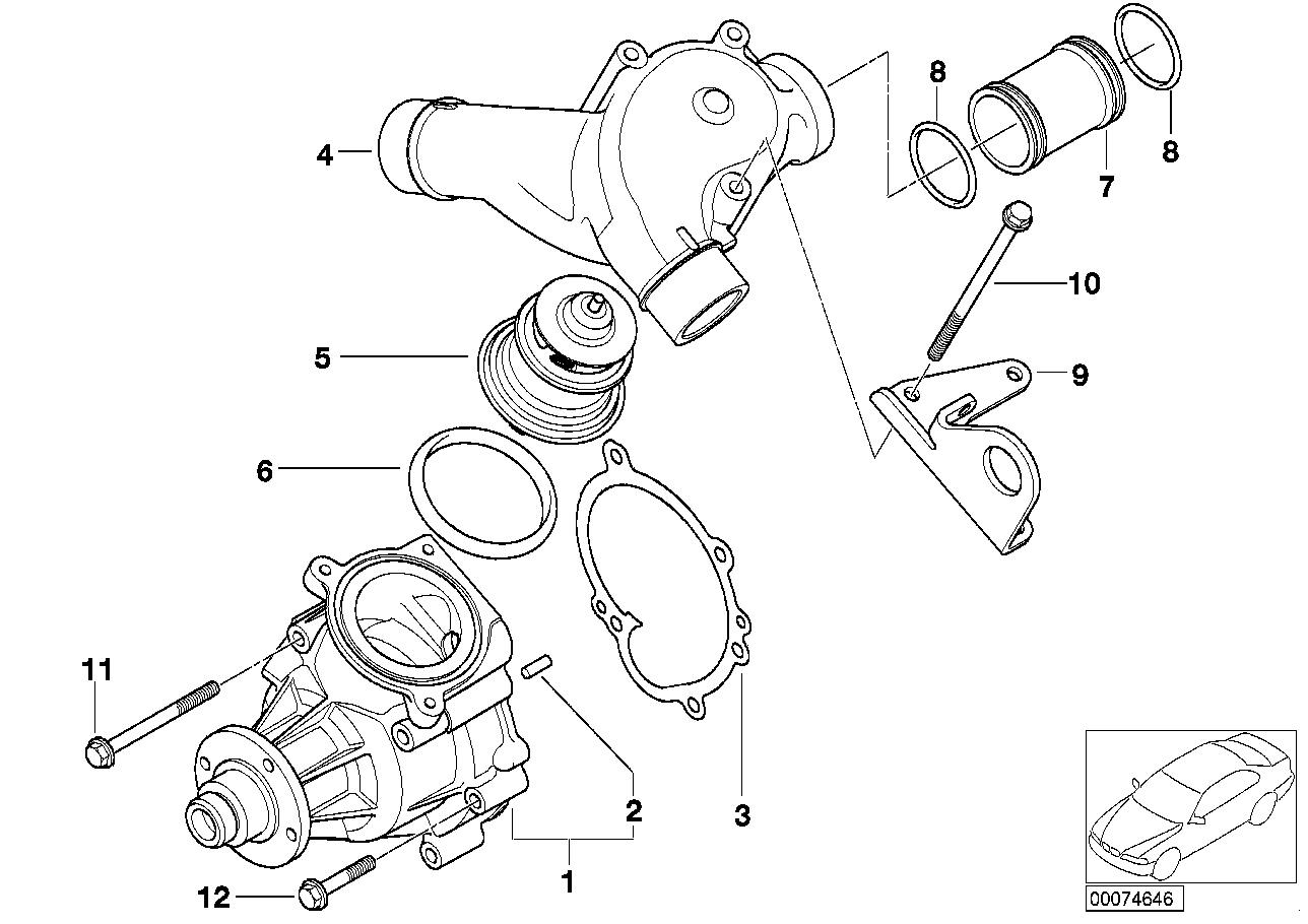 BMW 11 53 1 318 402 - Uszczelka, termostat www.parts5.com