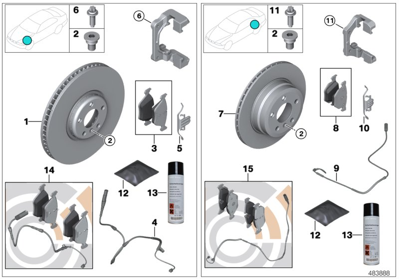 BMW 34 21 2 449 286 - Set placute frana,frana disc www.parts5.com