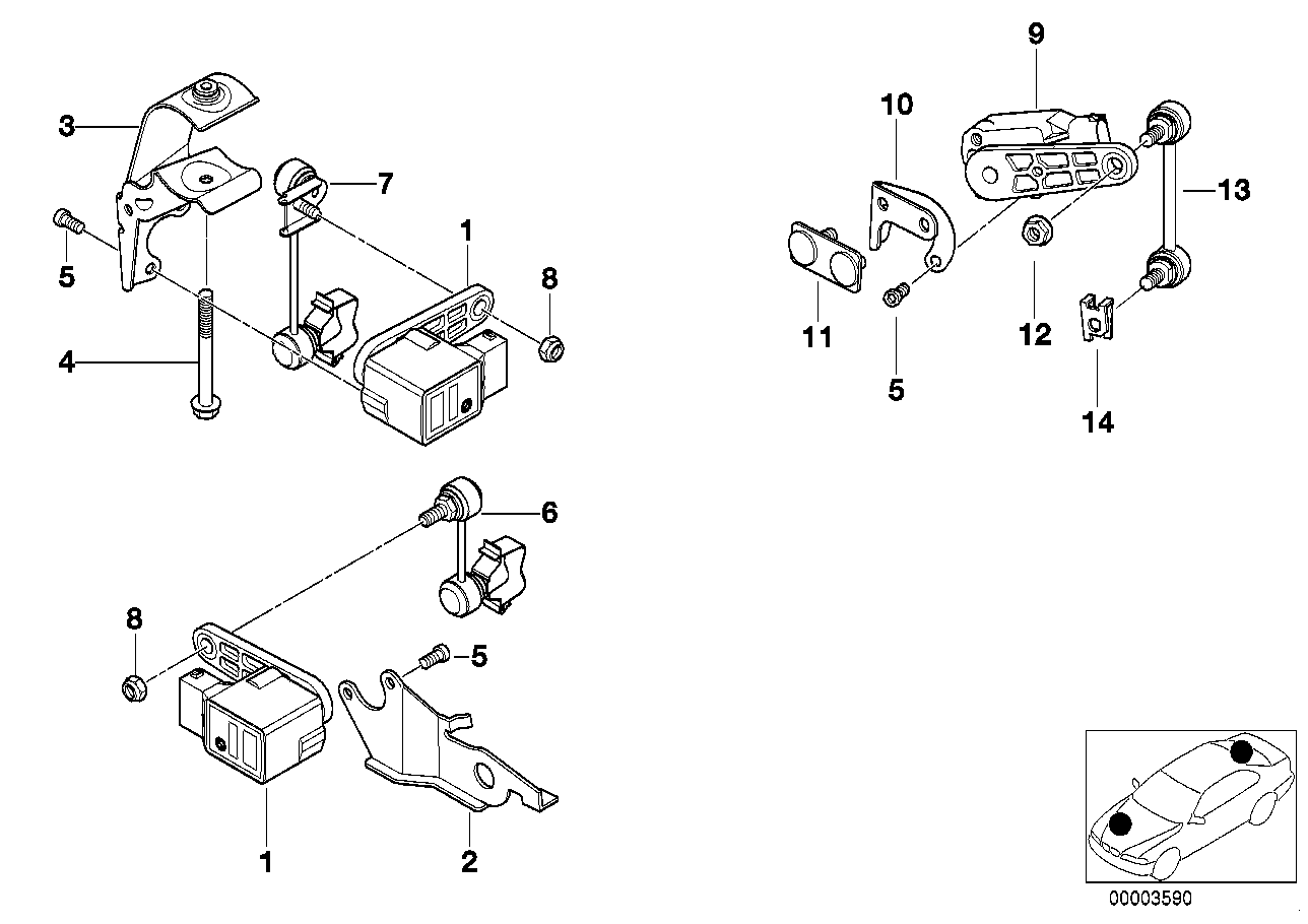 BMW 31 12 1 092 883 - Control, actuator, headlight range adjustment www.parts5.com