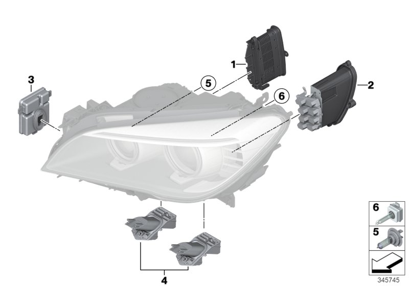 BMW 63127296090 - Krmilna naprava, osvetlitev www.parts5.com