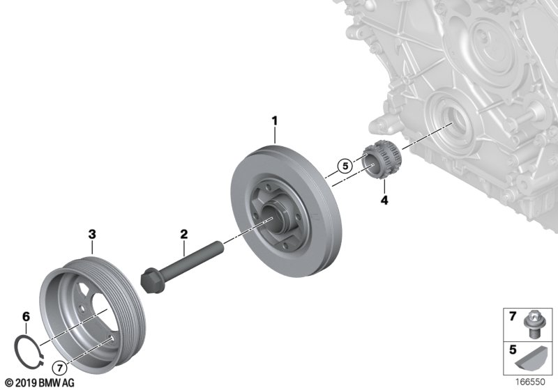 BMW 11 23 7 570 263 - Belt Pulley, crankshaft www.parts5.com