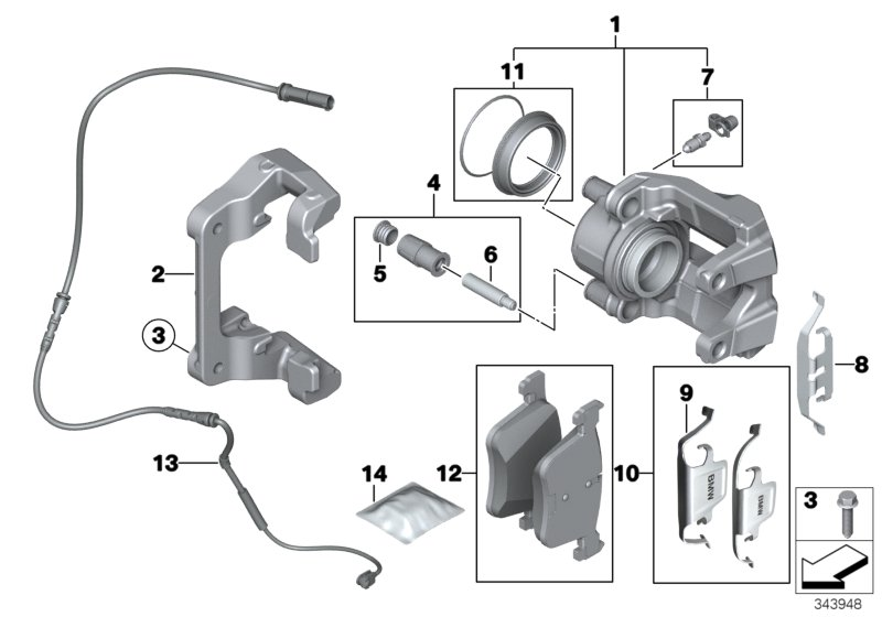 BMW 34116850972 - Guide Sleeve Kit, brake caliper www.parts5.com