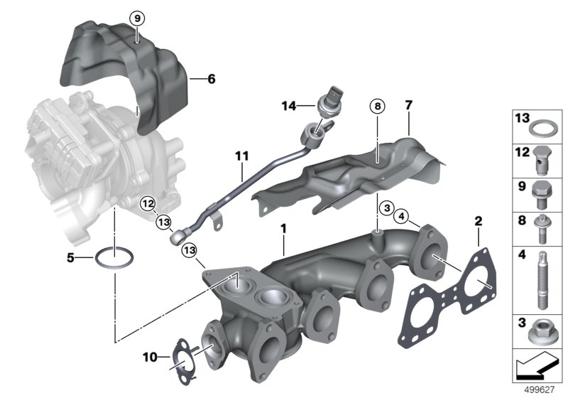 BMW 11128597830 - Surub, galerie evacuare www.parts5.com