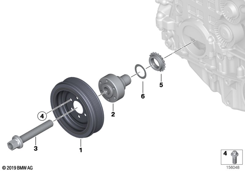 BMW 11 23 7 564 969 - Fulie curea, arbore cotit www.parts5.com