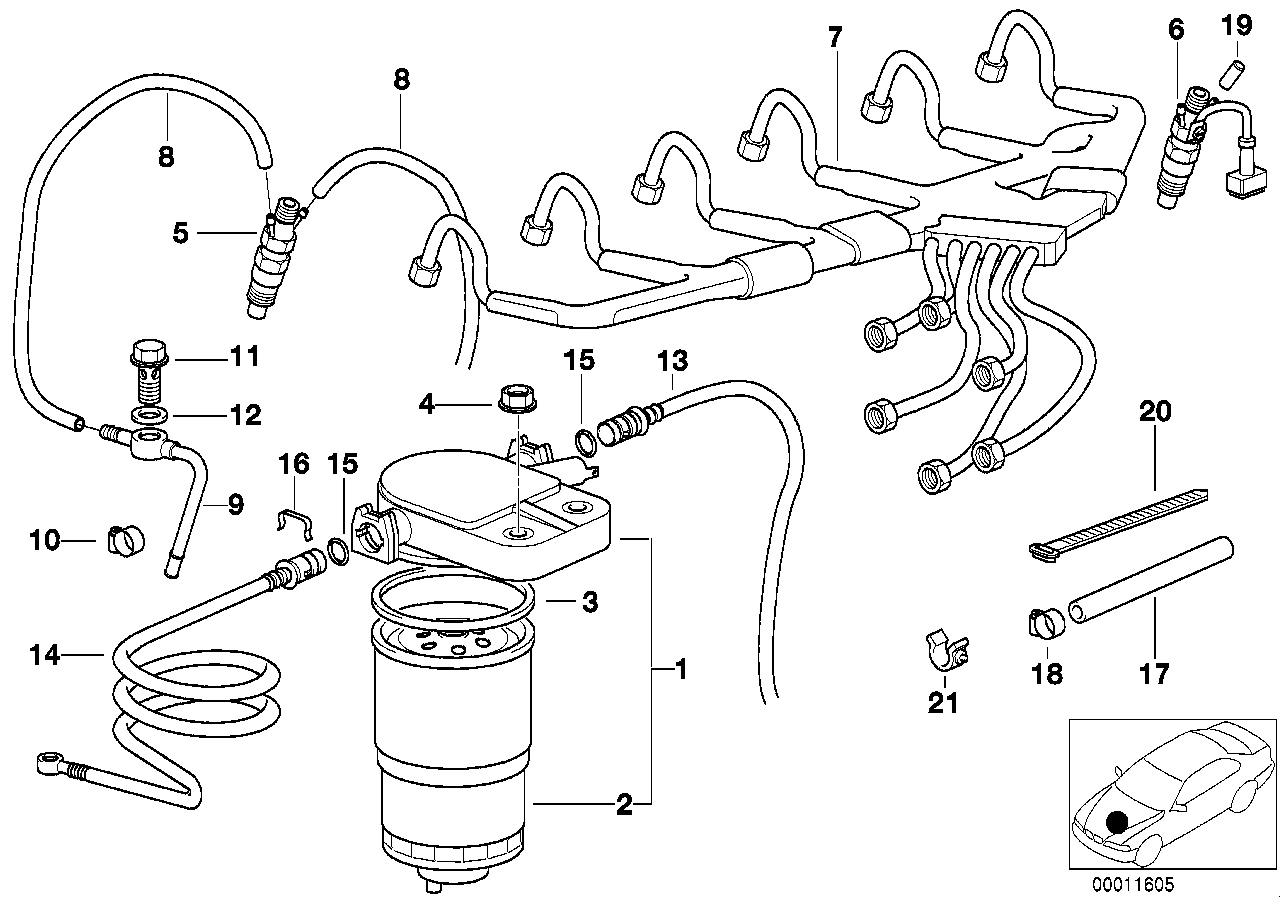 BMW 13 32 7 786 647 - Filtru combustibil www.parts5.com