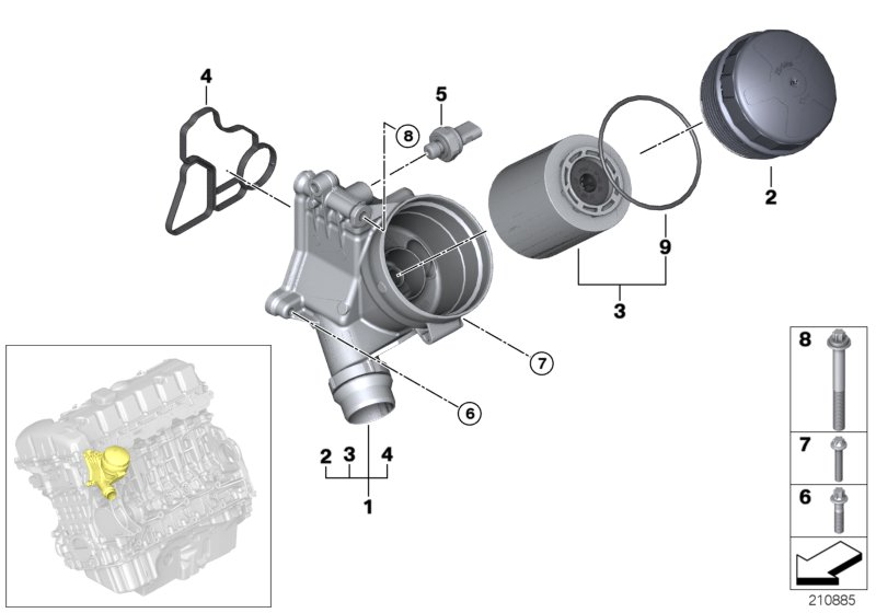 BMW 11 42 7 525 334 - Capac, carcasa filtru ulei www.parts5.com