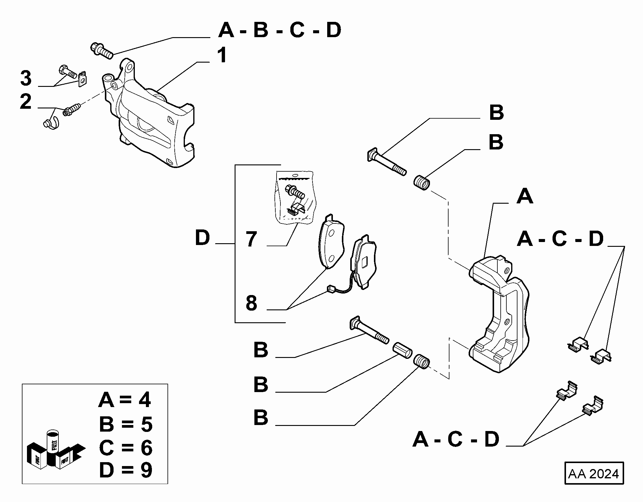 Lancia 77363928 - Komplet kočnih obloga, disk kočnica www.parts5.com