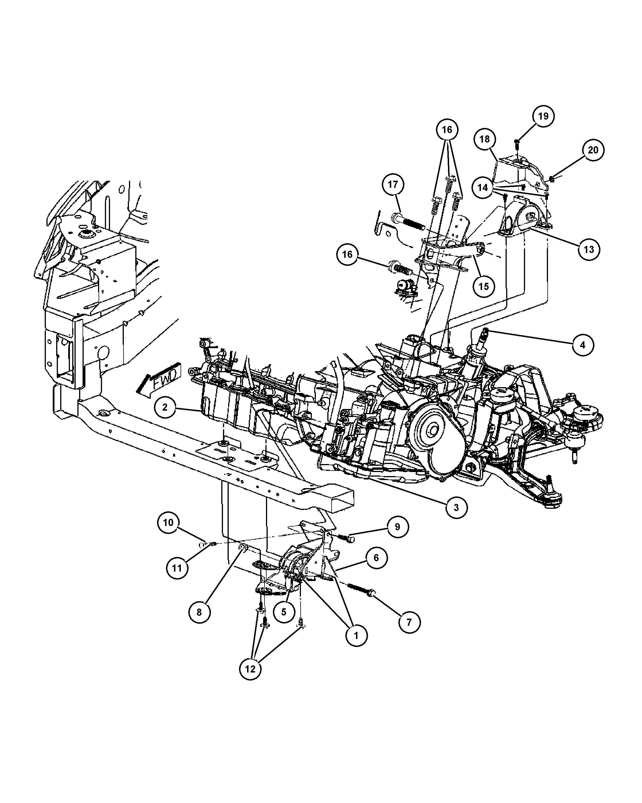 Dodge 4861 399AA - SUPPORT TRANSMISSION www.parts5.com