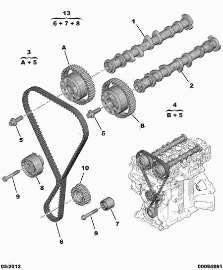 PEUGEOT 16 086 842 80 - Set curea de distributie www.parts5.com