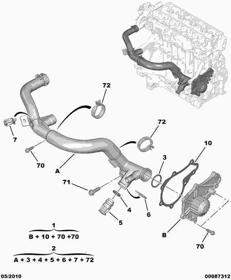 CITROËN/PEUGEOT 1201 K8 - Water Pump & Timing Belt Set parts5.com