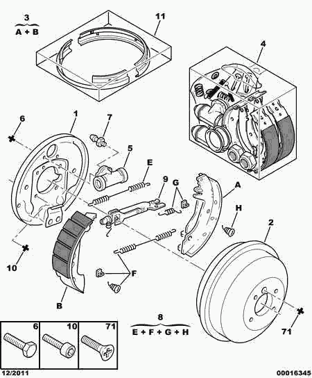 PEUGEOT 4241 K3 - Комплект тормозных колодок, барабанные www.parts5.com