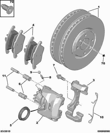 PEUGEOT (DF-PSA) 4253.97 - Тормозные колодки, дисковые, комплект www.parts5.com