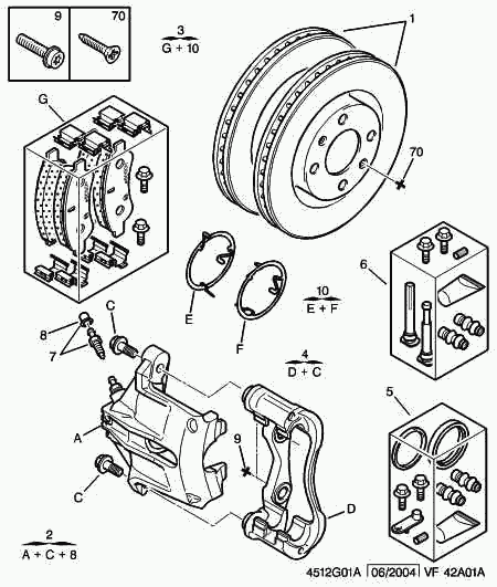 CITROËN 4253 42 - Fékbetétkészlet, tárcsafék www.parts5.com