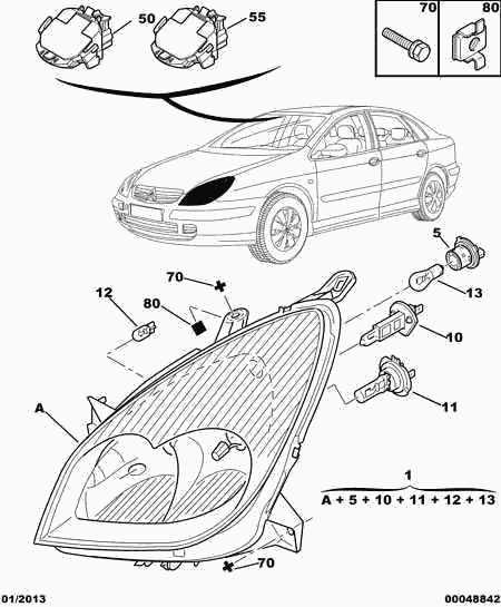 CITROËN 6216 A8 - Sijalica, far za dugo svetlo www.parts5.com