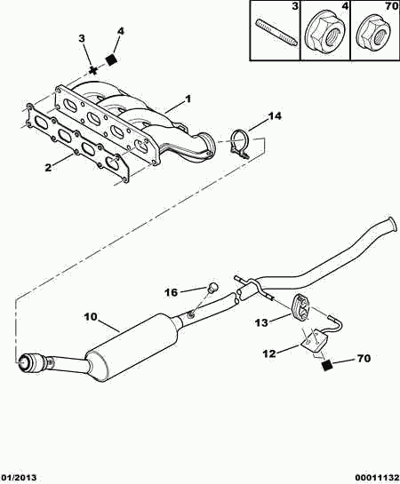 PEUGEOT 1705 HY - Repair Pipe, catalytic converter www.parts5.com