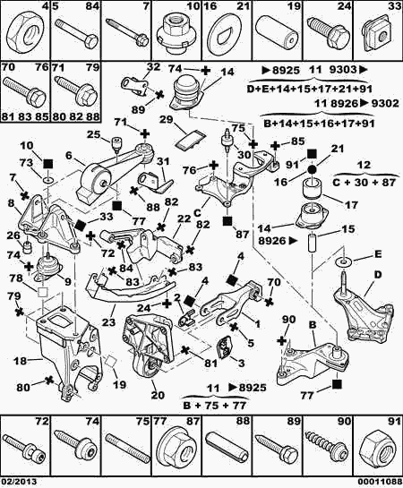 PEUGEOT 1807 N2 - Paigutus,Mootor www.parts5.com