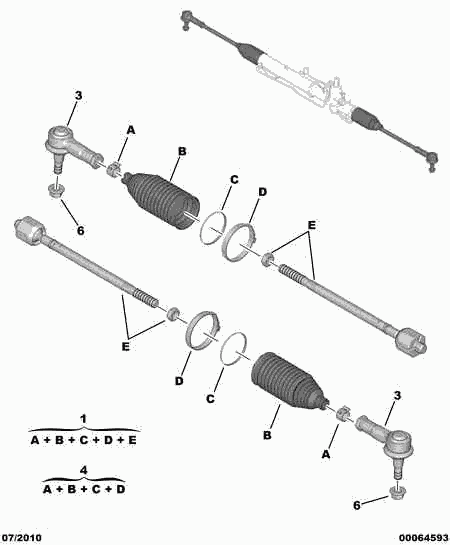 CITROËN 3812.F0* - Raidetangon pää, suora www.parts5.com