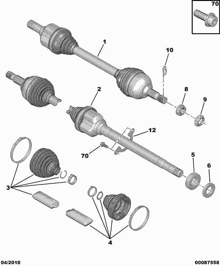 PEUGEOT 3293 C7 - Φούσκα, άξονας μετάδ. κίνησης www.parts5.com