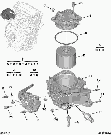 CITROËN 1901 91 - Palivový filter www.parts5.com