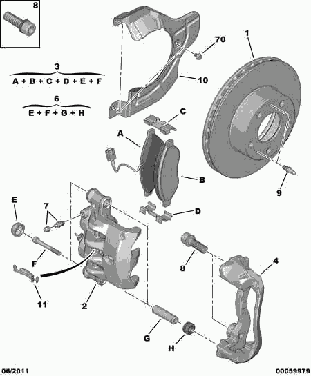 PEUGEOT 4439 39 - Set reparatie, etrier www.parts5.com