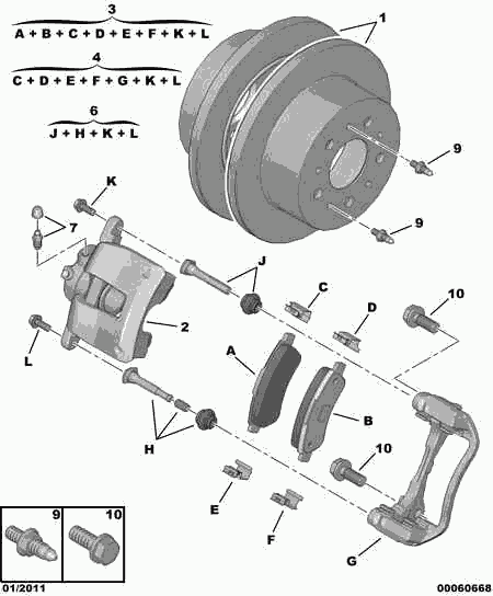 CITROËN 4254-69 - Komplet kočnih obloga, disk kočnica www.parts5.com