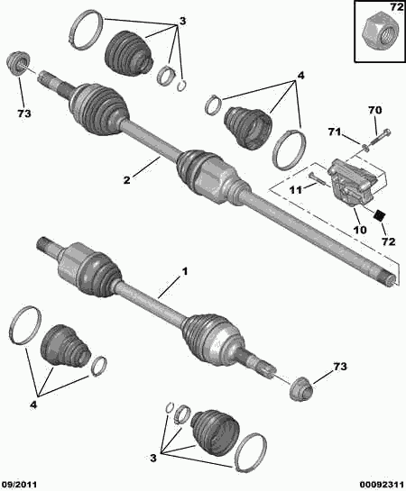 CITROËN 16 085 054 80 - Jeu de joints, arbre de transmission www.parts5.com