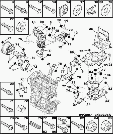 PEUGEOT 1807-P5 - Suport motor parts5.com