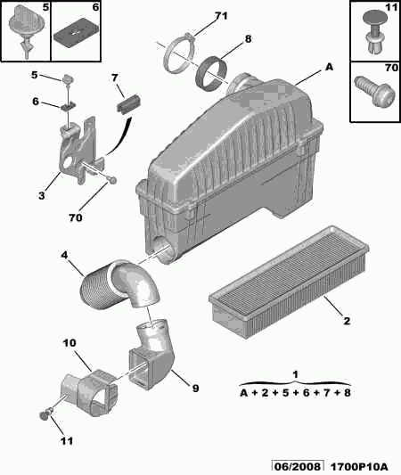 CITROËN 1444 CZ - Воздушный фильтр www.parts5.com