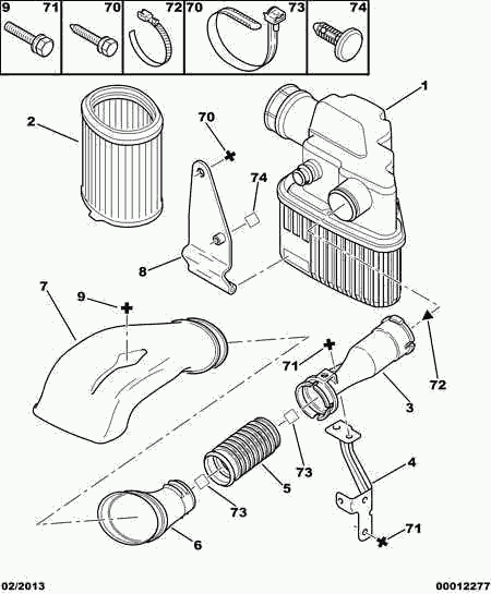 PEUGEOT 1444 E5 - Воздушный фильтр www.parts5.com