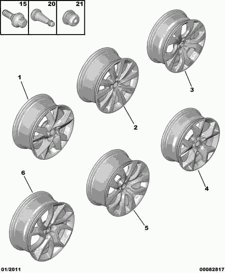 Vauxhall 5405 67 - WHEEL MOUNTING SCREW www.parts5.com