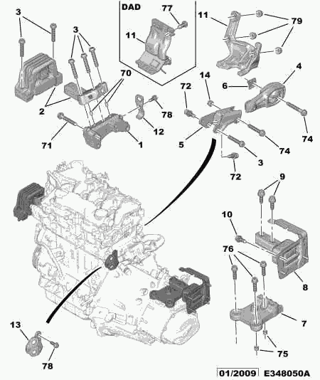 CITROËN 1806.J8 - Łożyskowanie silnika www.parts5.com